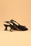 Women's Short Heeled Buckle Open Back Evening Dress Shoes Heeled Shoes - 7