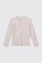 Girl's Floral Patterned Ecru T-Shirt