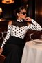 Women's off-the-shoulder lace-trimmed stand collar camisole blouse - 2