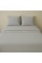 3 Pieces Flat Bedsheet Set with Stripe Pattern King Size Bed Pillow Cover Set with 1 Bedsheet, 2 Pillow Cover Bedding Set (Gray, King (U.K. Standard))