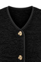 4978 Women's Pocketed Buttoned Soft Textured Fleece Vest Black - 3