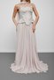 Pudra Strapless Floral Embroidered Evening Dress with Scarf - 6