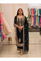 Black Faux Georgette Embroidered Pakistani Suit Set - HRT9701 | Black-Size:M-38-Inches