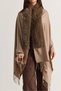 Women's Mink Fur Collar Detailed Tassel Cashmere Textured Poncho Shawl 11293 60286768 - 5