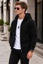 Men's Relaxed Fit 3 Thread Winter Fleece Lined Double Pocket Zipper Hooded Sweatshirt - 7
