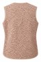 4978 Women's Pocketed Buttoned Soft Textured Fleece Vest Beige - 4