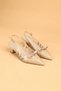 Women's Short Heeled Buckle Open Back Evening Dress Shoes Heeled Shoes - 3