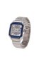 Royal Skeleton TR1005M Men's Square Watch, Blue Skeleton Dial, Silver Stainless Steel Bracelet, Quartz Analog Wrist Watch, Luxury Style Watch for Men, Gift for Men - 2
