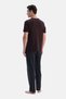 Black Double Plain and Geometric Pattern Cotton Modal Pants Set - 4