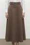 Perye Elastic Waistband Detailed Evaze A-Line Women's Long Skirt & Hijab Skirt - Mink - 4