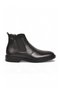 Black Genuine Leather, Fur Lined, Cold Resistant, Rubber Sole, Zippered Men's Chelsea Boots - 2