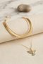 Brass Gold Color Phoenix Object and Snake Chain Detailed Women's Necklace Combination