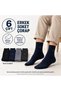 6 Pairs of Seamless Toe Men's Socks – Small Pattern, Mixed Colors - 2