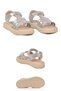 Silver Velcro Strap Soft Comfortable Sole Girls' Sandals - 5