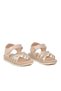 Beige Velcro Strap Baby Sandals with Stone Detail - 3