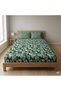 Luxury King Size Bedding Set 3-Piece | Digital Floral Bedsheet | Wrinkle-Free & Easy Care and 1 Flat Bedsheet & 2 Pillow Covers. King (U.K. Standard)) (Green!, King (U.K. Standard)) - 3