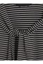 Lcw Modest Black Striped Dress with Tie Detail - 3