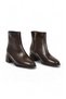 Brown-Skin Faux Leather Women's Heeled Boots - 4