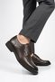 Brown Genuine Leather Lace-Up Men's Classic Shoes with Rubber Non-Slip Sole - 3