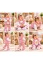 Baby Girl Hooded Plush Vest 3-Piece Set Teddy Bear Printed Sweatshirt Ruffle Pants and Vest - 3