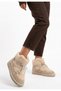 Beige Suede Lace-Up Women's Flat Boots - 3