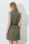 Belt Detailed Sleeveless Jacket Dress - Khaki |   Ek100285086 - 5