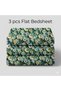 Luxury King Size Bedding Set 3-Piece | Digital Floral Bedsheet | Wrinkle-Free & Easy Care and 1 Flat Bedsheet & 2 Pillow Covers. King (U.K. Standard)) (Green!, King (U.K. Standard)) - 4