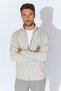 Ribbed Turtleneck Cardigan with Zipper Pockets - Stone |   Ee100224994 - 3