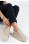 Beige Lace-Up Women's Sneakers