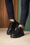 Black (Black Sole) Lace-Up Men's Sports Shoes - 3