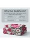 Luxury King Size Bedding Set 3-Piece | Digital Floral Bedsheet | Wrinkle-Free & Easy Care and 1 Flat Bedsheet & 2 Pillow Covers. King (U.K. Standard)) (Pink, King (U.K. Standard)) - 2
