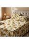 Luxury King Size Bedding Set 3-Piece | Digital Floral Bedsheet | Wrinkle-Free & Easy Care and 1 Flat Bedsheet & 2 Pillow Covers. King (U.K. Standard)) (Cream Floral!, King (U.K. Standard)) - 5