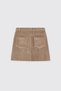 Girl's Velvet Beige Skirt - 2