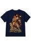 Graphic Kids T-Shirt with Wolf, Eagle and Warrior Figures - 2
