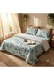 3 Pieces Flat Bedsheet Set with Floral Pattern King Size Bed Pillow Cover Set with 1 Bedsheet, 2 Pillow. Bedding Set (Light Green Flower., King (U.K. Standard)) - 6