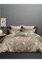 3 Pieces Flat Bedsheet Set with Floral Pattern King Size Bed Pillow Cover Set with 1 Bedsheet, 2 Pillow Cover Bedding Set (Cream Blue, King (U.K. Standard)) (Brown, King (U.K. Standard)) - 3