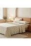 3 Pieces Flat Bedsheet Set with Floral Pattern King Size Bed Pillow Cover Set with 1 Bedsheet, 2 Pillow. Bedding Set (Light Floral Green, King (U.K. Standard)) - 5