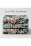 3 Pieces Flat Bedsheet Set with Floral Pattern King Size Bed Pillow Cover Set with 1 Bedsheet, 2 Pillow. Bedding Set (Black Brown, King (U.K. Standard)) - 4