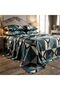 3 Pieces Flat Bedsheet Set with Floral Pattern King Size Bed Pillow Cover Set with 1 Bedsheet, 2 Pillow. Bedding Set (Blue White Abstract, King (U.K. Standard))