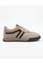 Women's Beige Suede Detailed Retro Casual Walking Sneaker Sports Shoes - 2