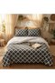 3 Pieces Flat Bedsheet Set with Floral Pattern King Size Bed Pillow Cover Set with 1 Bedsheet, 2 Pillow. Bedding Set (Gray White Abstract, King (U.K. Standard)) - 6