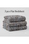 3 Pieces Flat Bedsheet Set with Floral Pattern King Size Bed Pillow Cover Set with 1 Bedsheet, 2 Pillow. Bedding Set (Gray Floral, King (U.K. Standard)) - 4