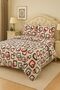 3 Pieces Flat Bedsheet Set with Floral Pattern King Size Bed Pillow Cover Set with 1 Bedsheet, 2 Pillow. Bedding Set (Red, King (U.K. Standard)) - 2