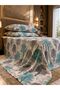 3 Pieces Flat Bedsheet Set with Floral Pattern King Size Bed Pillow Cover Set with 1 Bedsheet, 2 Pillow. Bedding Set (Turquoise Color, King (U.K. Standard))