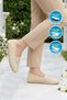 Beige Knitted Stone Embroidered Women's Ballerinas - 3