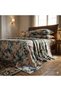 3 Pieces Flat Bedsheet Set with Floral Pattern King Size Bed Pillow Cover Set with 1 Bedsheet, 2 Pillow. Bedding Set (Black Brown, King (U.K. Standard))