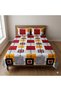 3 Pieces Flat Bedsheet Set with Floral Pattern King Size Bed Pillow Cover Set with 1 Bedsheet, 2 Pillow. Bedding Set (Red!, King (U.K. Standard)) - 3