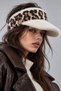 Wild Leopard Plush Winter Visor Hat |   Soft Textured Leopard Patterned Women's Hat