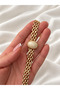 Gold Color Multi-Row Chain Choker Necklace |   Statement Style Choker Necklace - 7