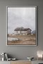 Misty Stone Cottage Architecture Wall Art | Portrait Framed Canvas Print | Luxury Home Decor